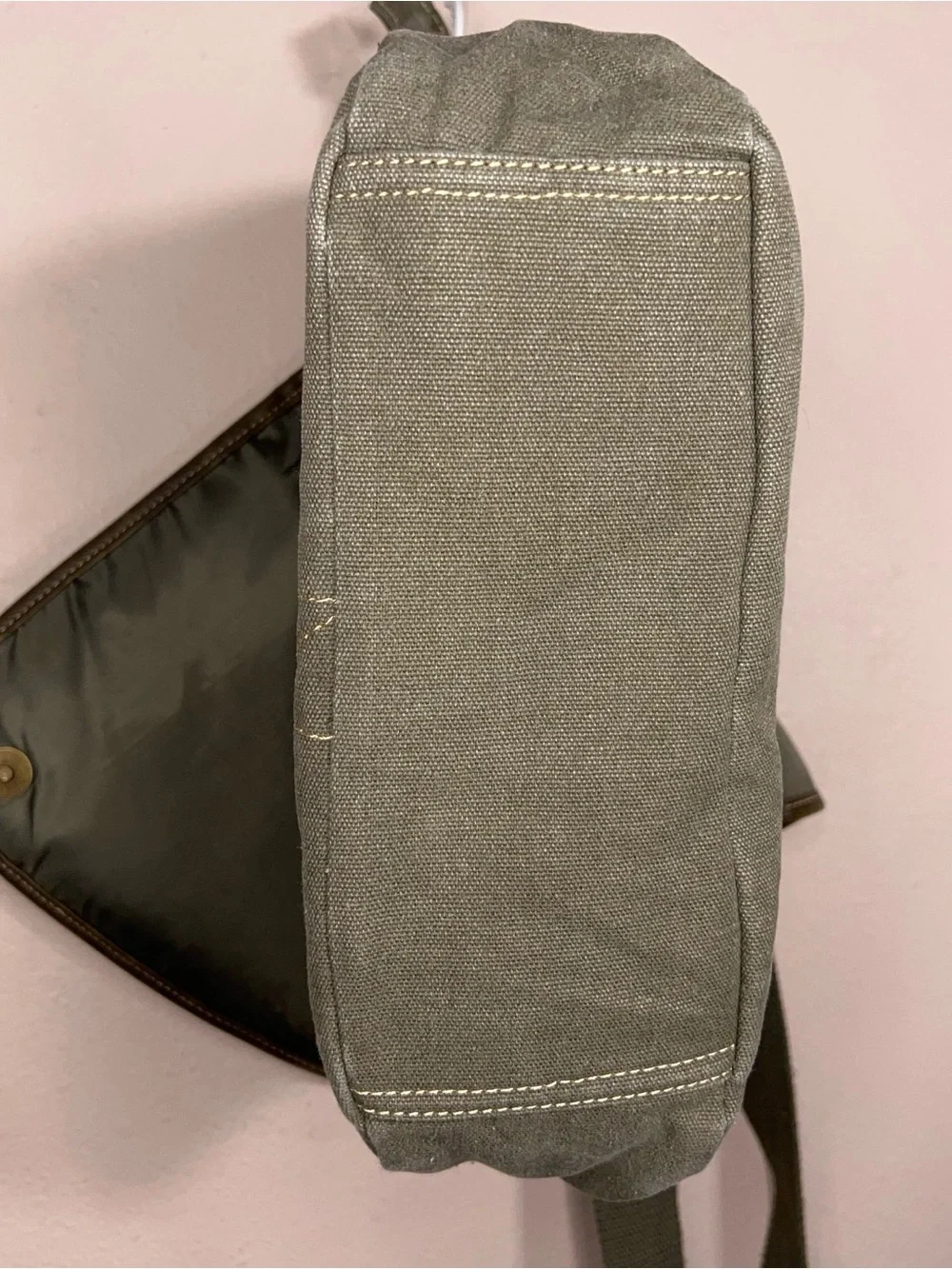 Olive Green Canvas Bag Prairie Schooner Unisex Crossbody Messenger Bag